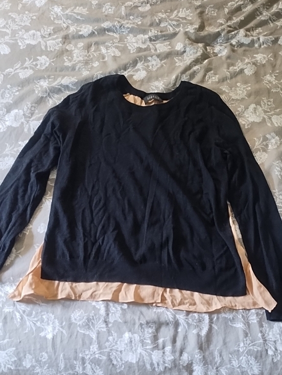 Barneys New York Tops - Barneys New York Black Top with Silk Peach Back